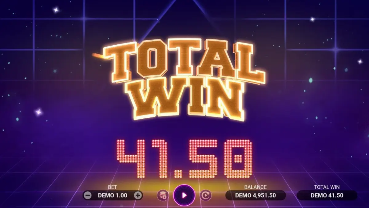 Tampilan visual slot Luck Reactor dengan tema futuristik dan neon